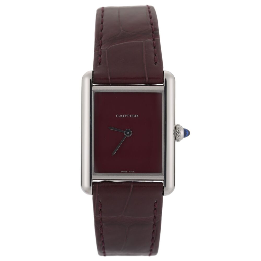 Cartier Tank Must Large WSTA0054 Red Burgundy 26mm Men's Watch Full Set